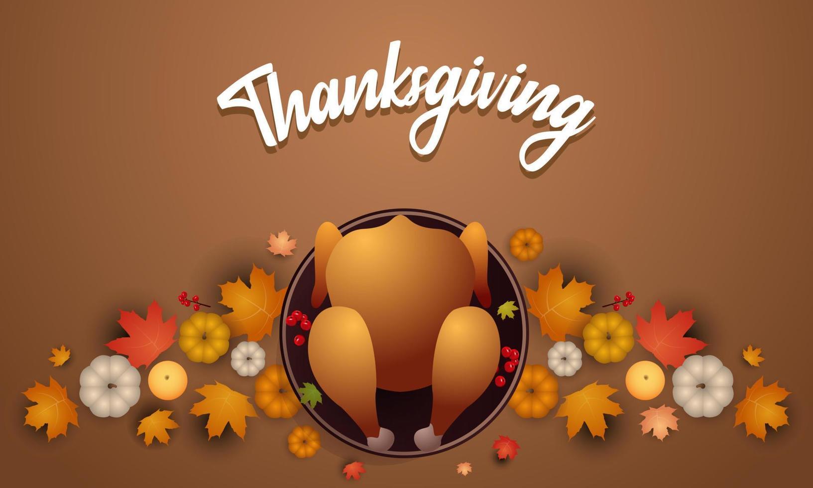 Thanksgiving day banner. Thanksgiving Day, festive dinner concept. Vector illustration for postcard, banner, card, poster, background.