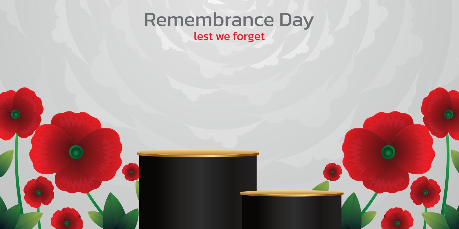 Remembrance day concept, Background with beautiful red poppies. Vector illustration, A poppy flower banner vector