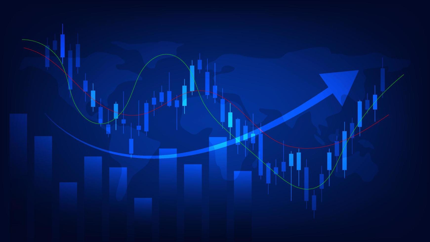 Economy and finance concept. financial business statistics stock market candlesticks and bar chart vector