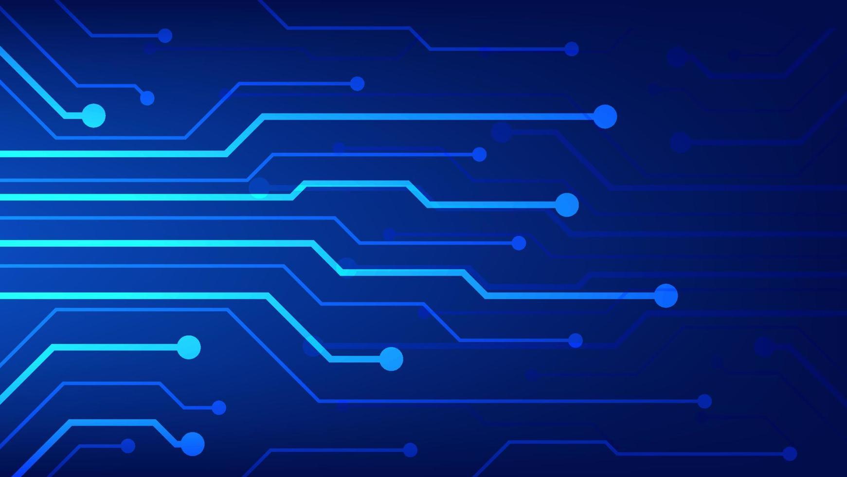 Hi tech digital circuit board. AI pad and electrical lines connected on blue lighting background. futuristic technology design element concept vector