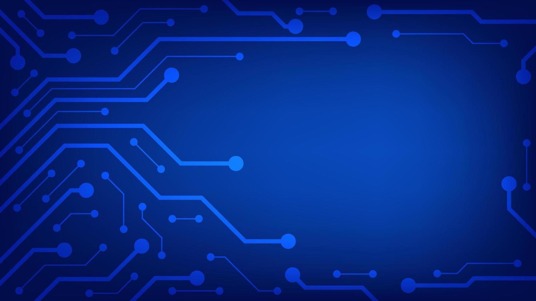 Hi tech digital circuit board. AI pad and electrical lines connected on blue lighting background. futuristic technology design element concept vector