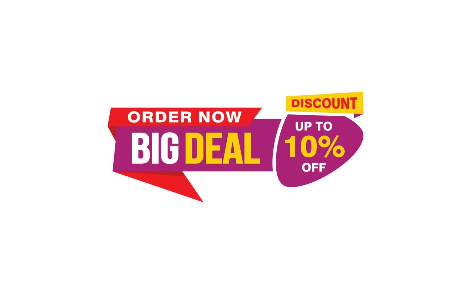 10 Percent discount offer, clearance, promotion banner layout with sticker style. vector