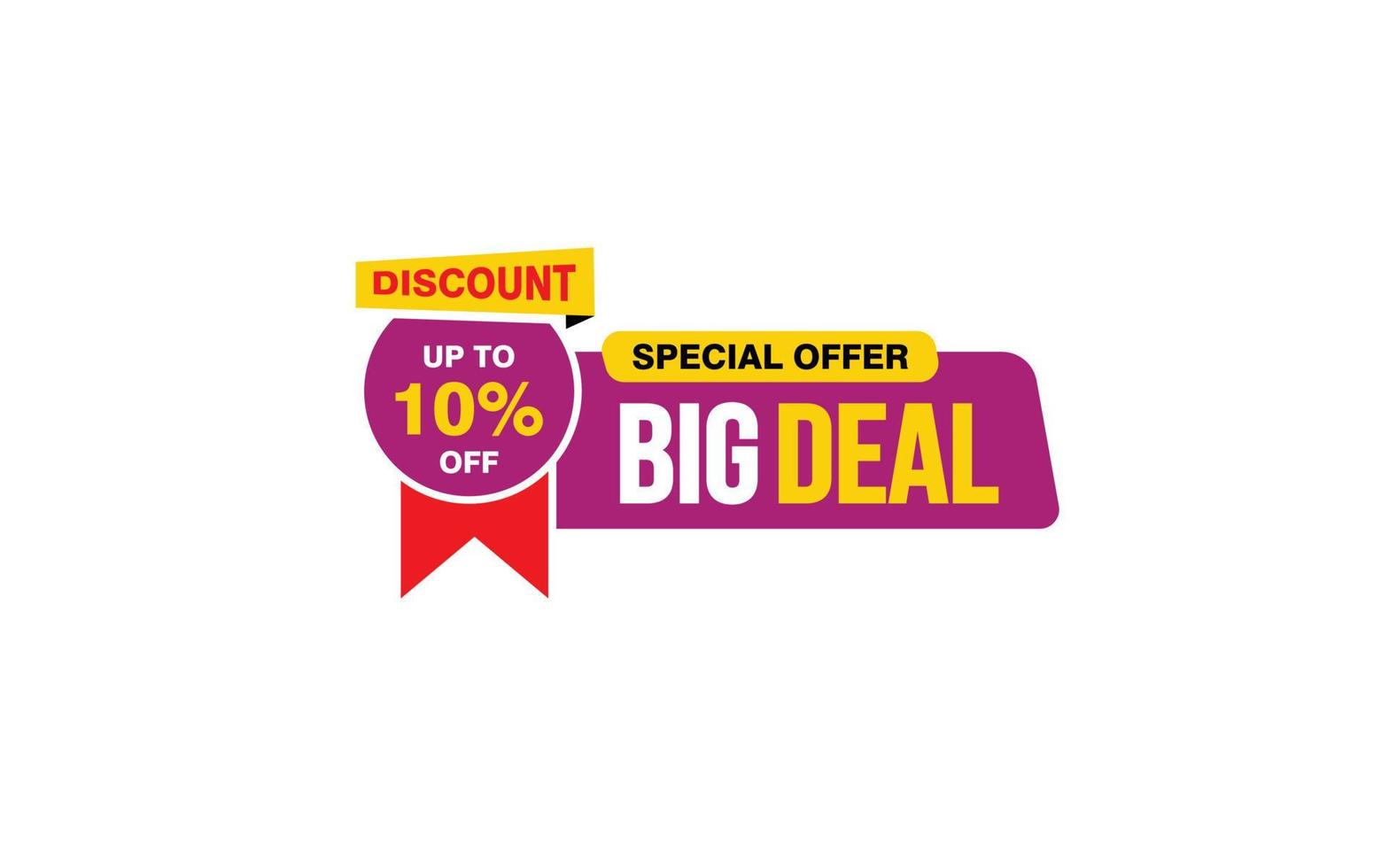 10 Percent discount offer, clearance, promotion banner layout with sticker style. vector