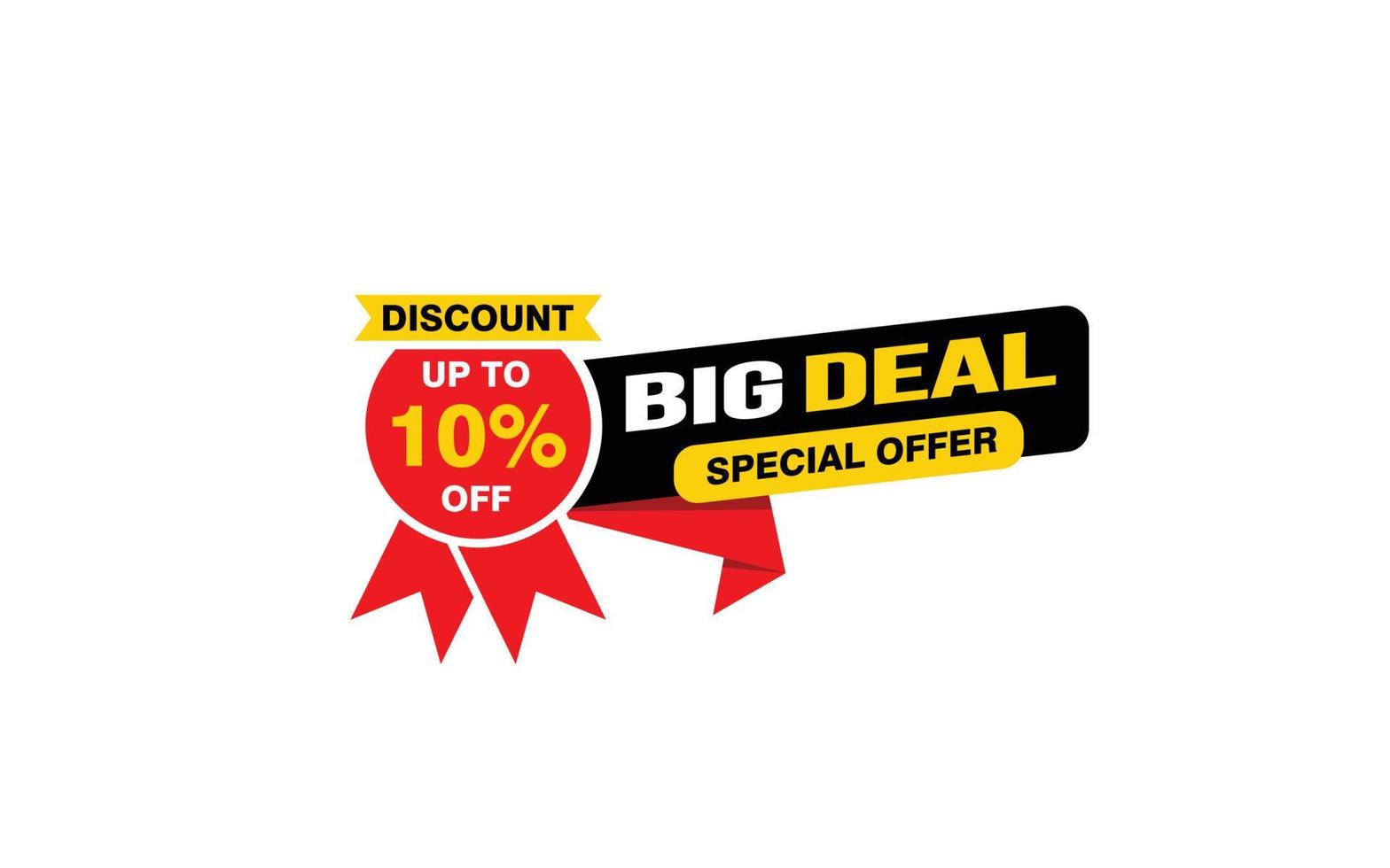 10 Percent discount offer, clearance, promotion banner layout with sticker style. vector