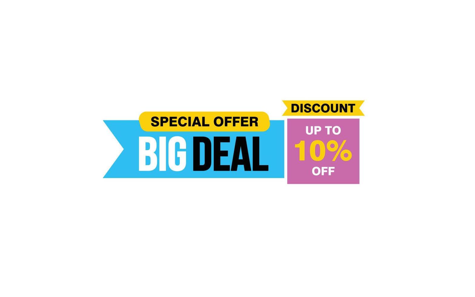 10 Percent discount offer, clearance, promotion banner layout with sticker style. vector