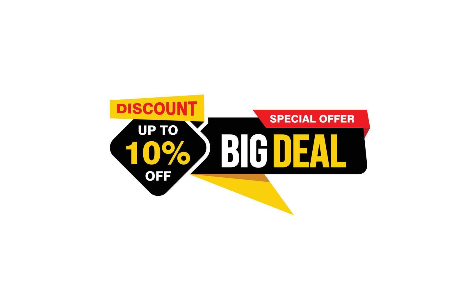 10 Percent discount offer, clearance, promotion banner layout with sticker style. vector