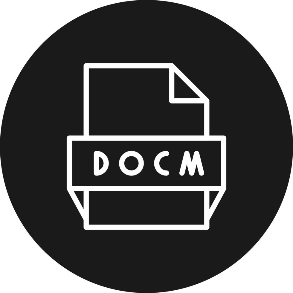 icono de formato de archivo docm vector