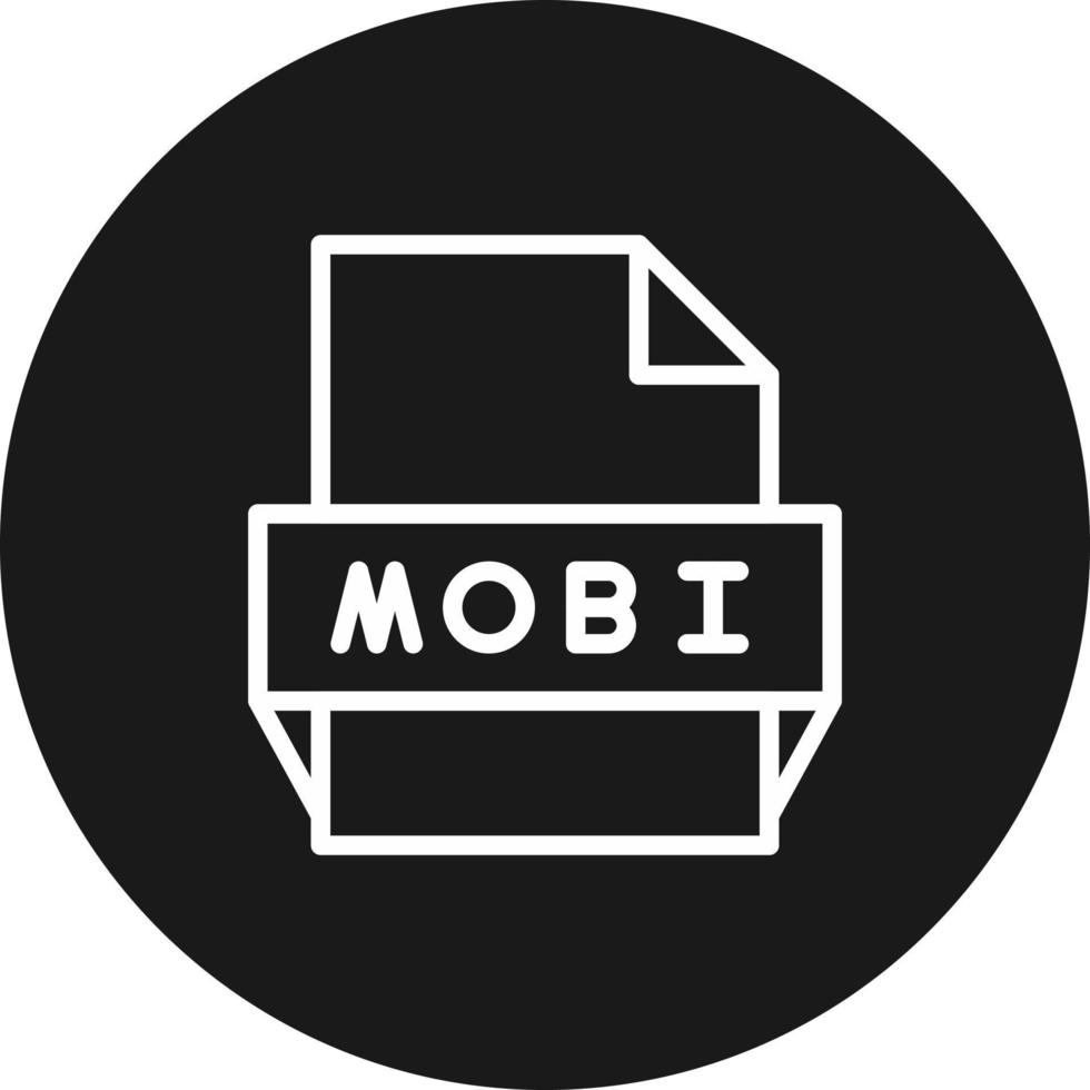 icono de formato de archivo mobi vector