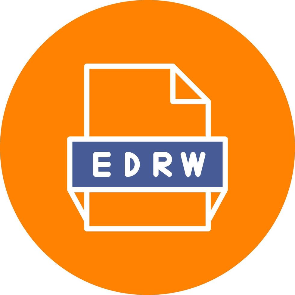 icono de formato de archivo edrw vector