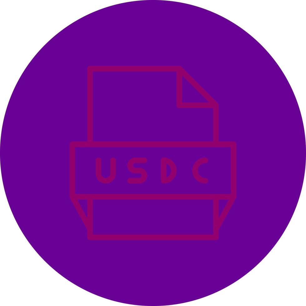 icono de formato de archivo usdc vector