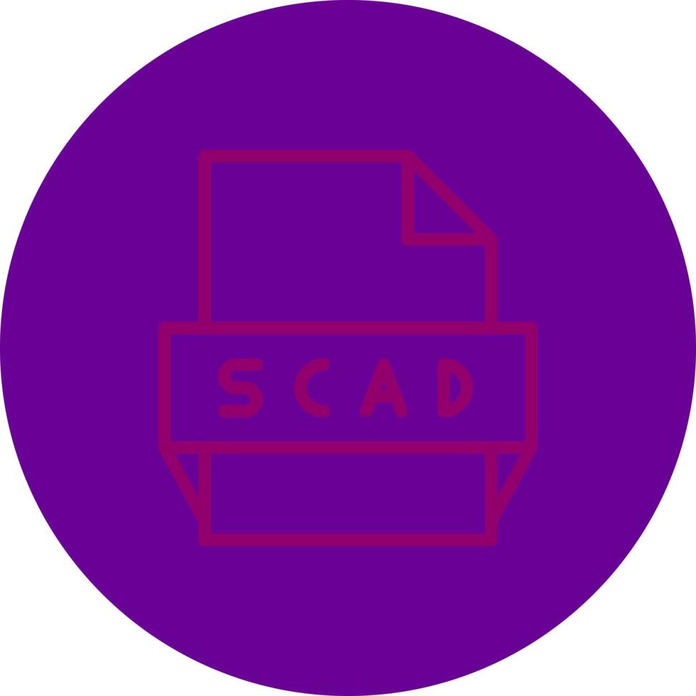 icono de formato de archivo scad vector