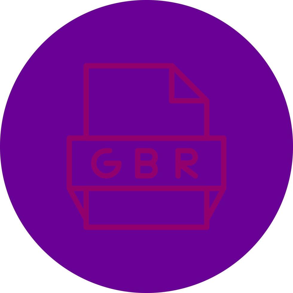 icono de formato de archivo gbr vector