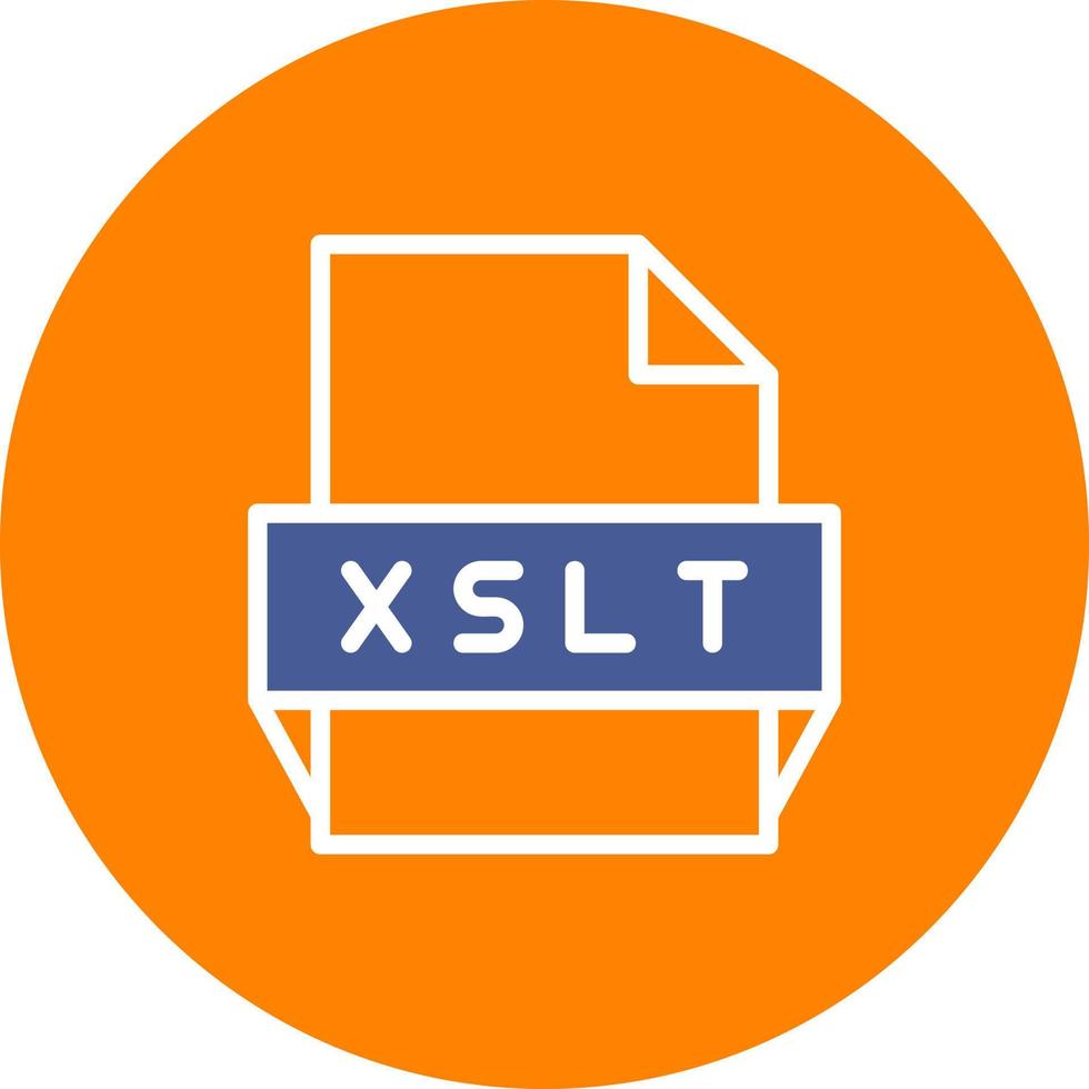 icono de formato de archivo xslt vector