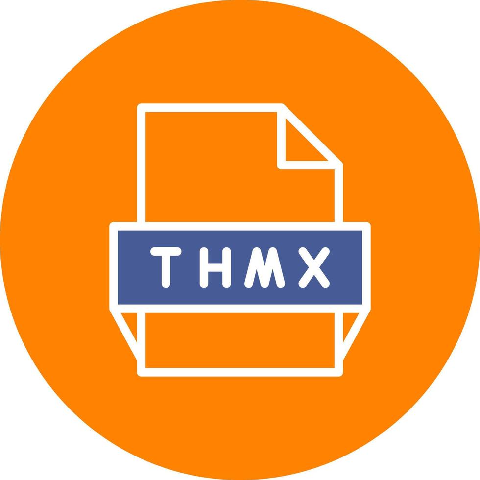 icono de formato de archivo thmx vector