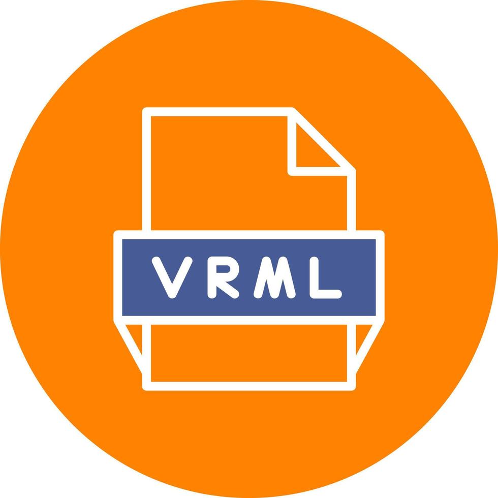 icono de formato de archivo vrml vector