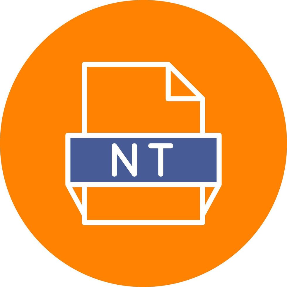 icono de formato de archivo nt vector