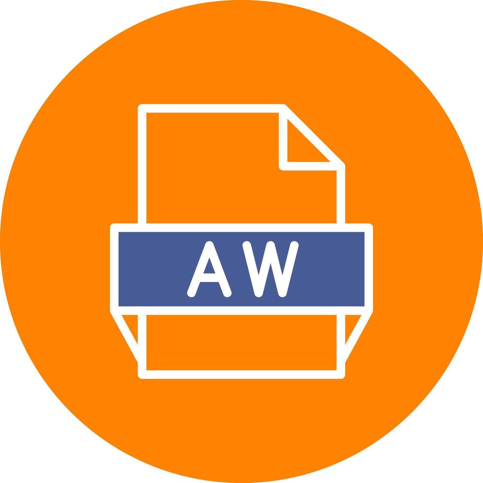 icono de formato de archivo aw vector