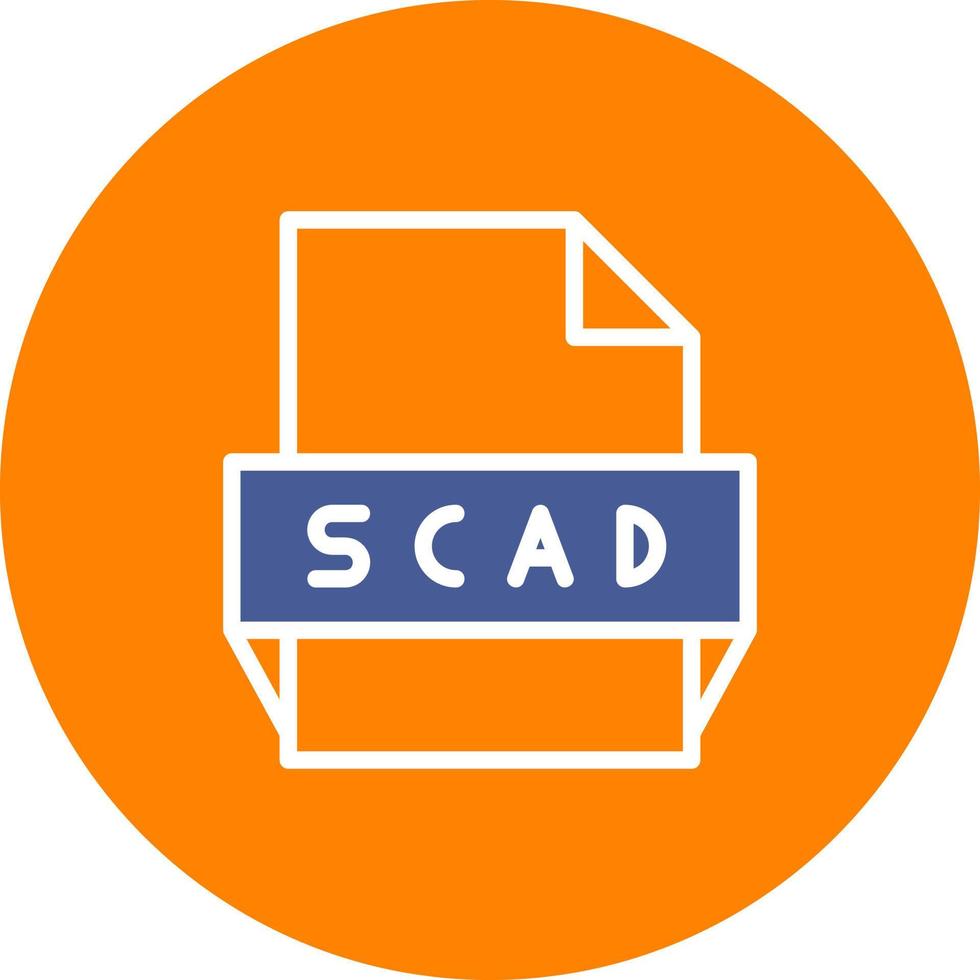 icono de formato de archivo scad vector