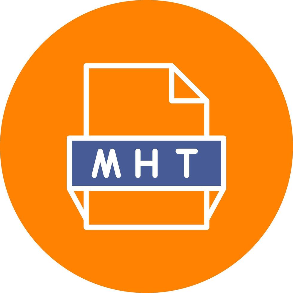 icono de formato de archivo mht vector