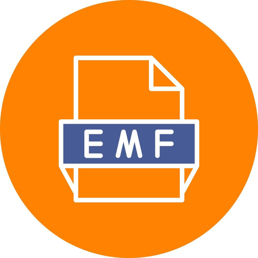 icono de formato de archivo emf vector