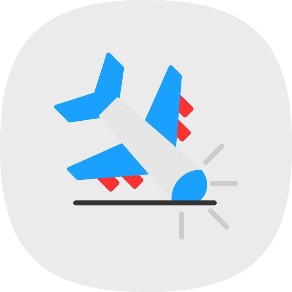 diseño de icono de vector de accidente de avión