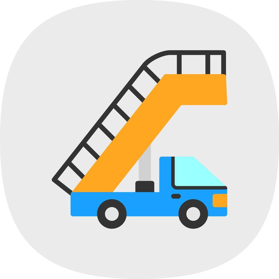 Airplane Stairs Vector Icon Design