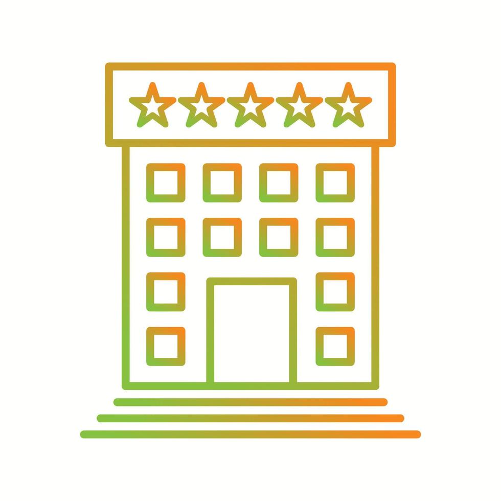 Beautiful Five Star hotel Vector line icon