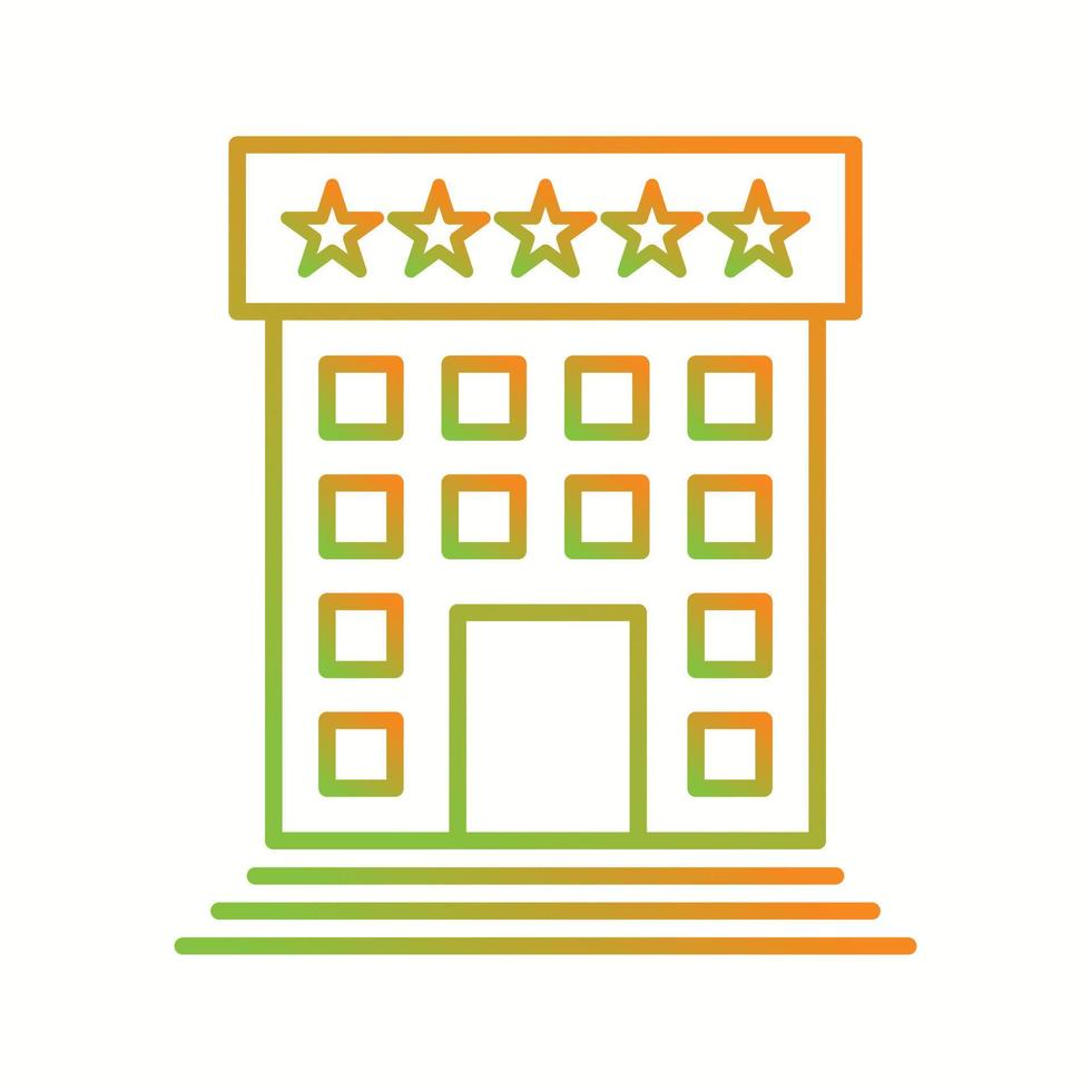 Beautiful Five Star hotel Vector line icon