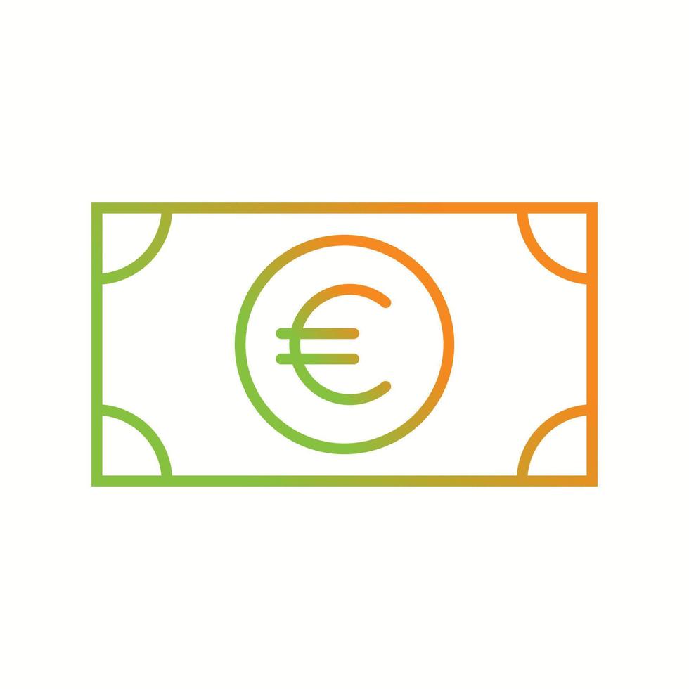 hermoso icono de línea de vector de euro