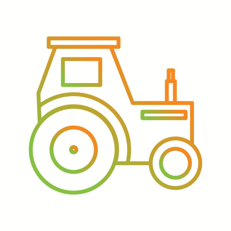 hermoso icono de línea de vector de tractor