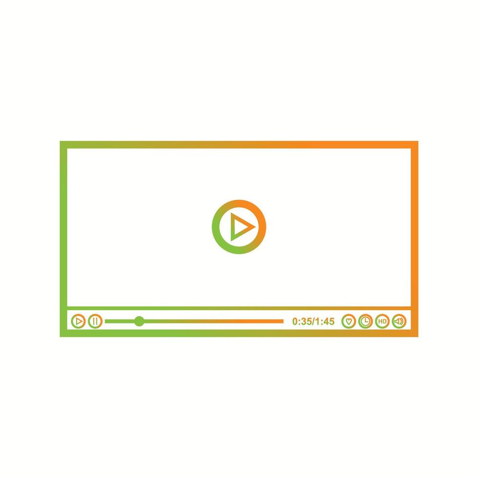 Beautiful Video player vector line icon