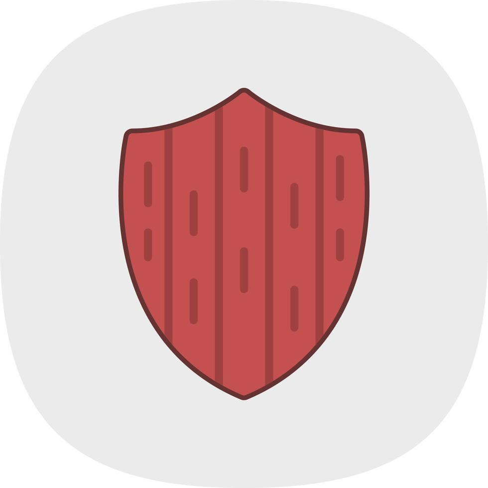Wood Shield Vector Icon Design