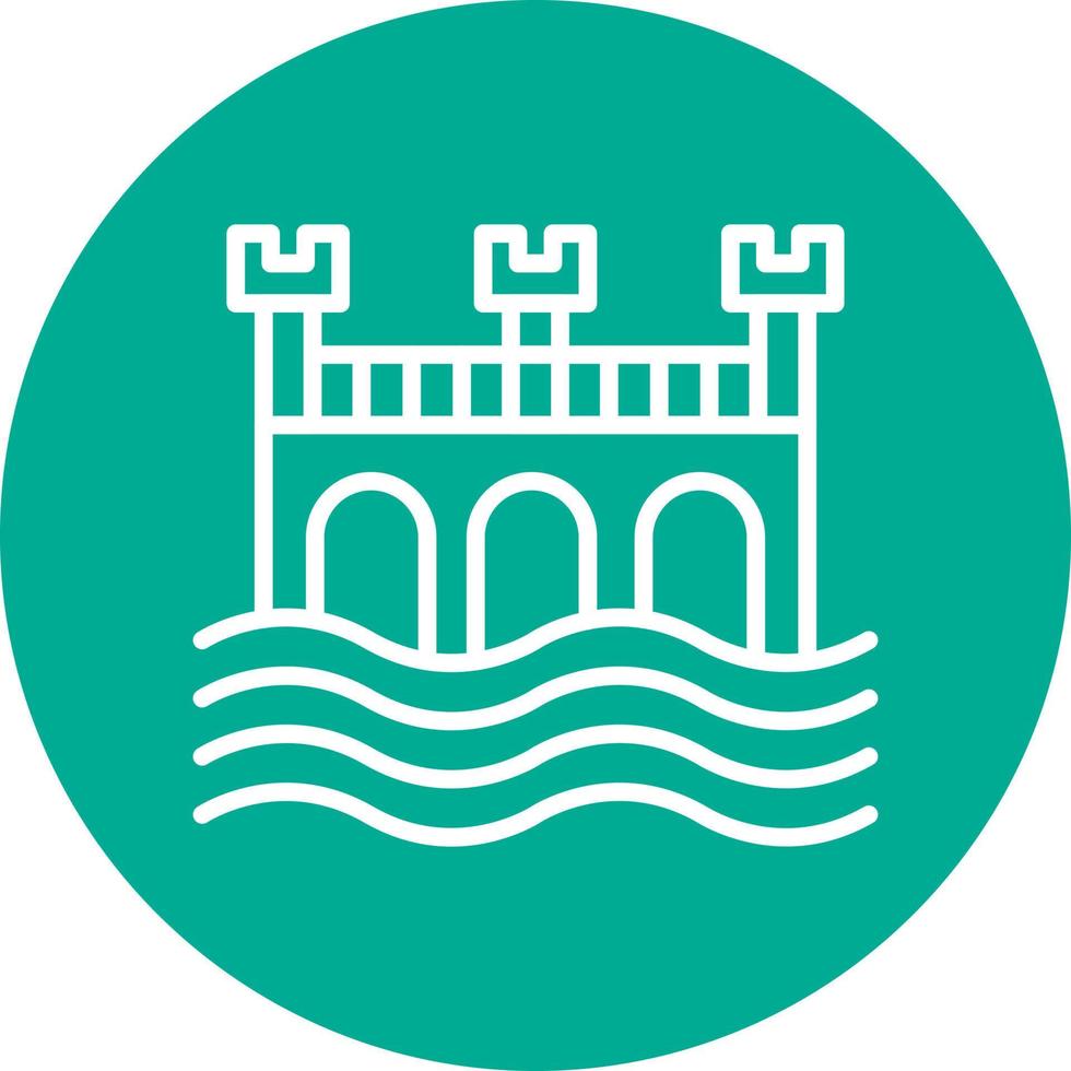 Water Bridge Vector Icon Design