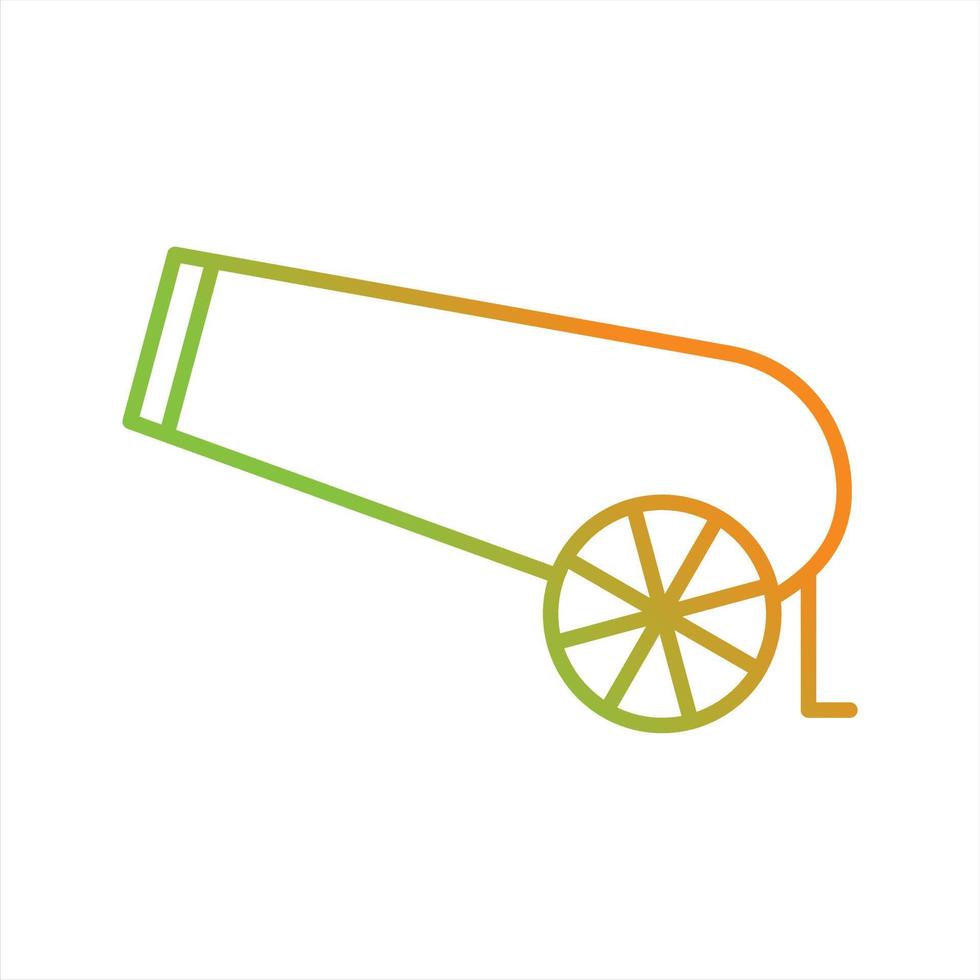 Beautiful Cannon Line Vector Icon