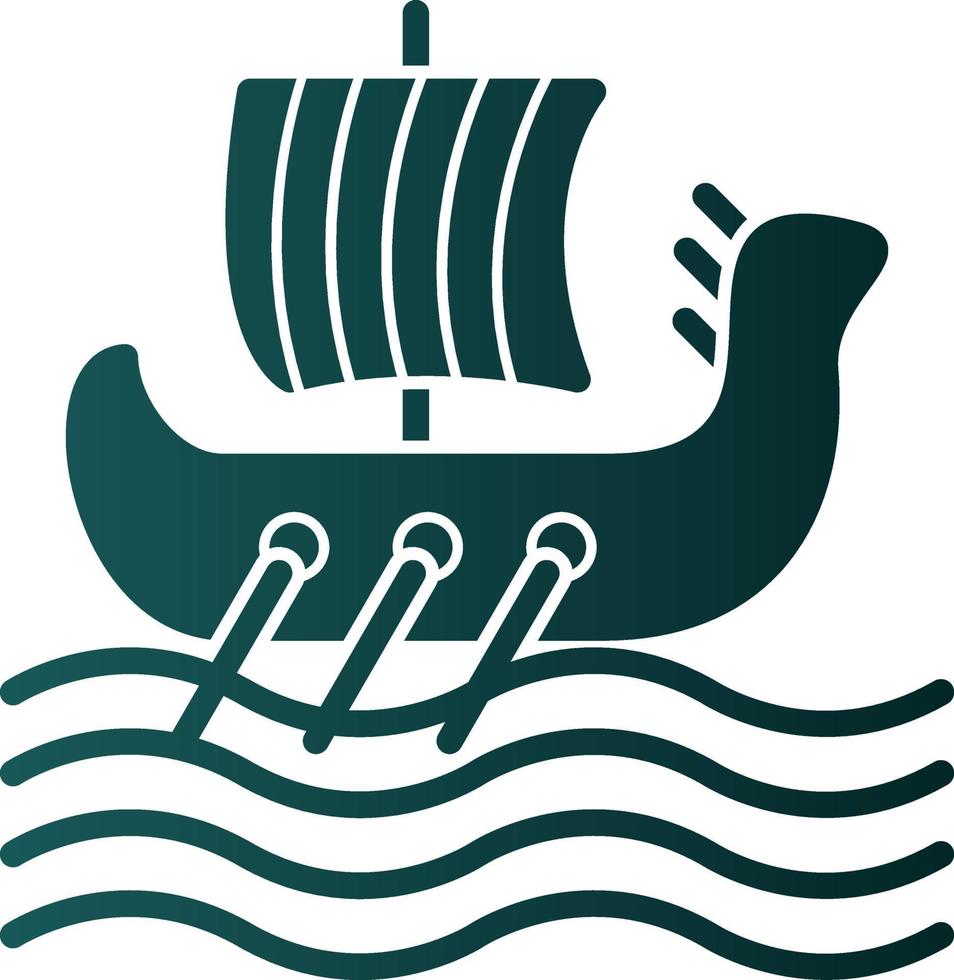 Viking Ship Vector Icon Design