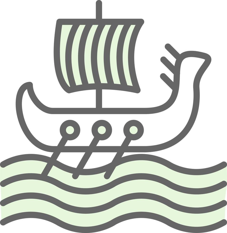 Viking Ship Vector Icon Design