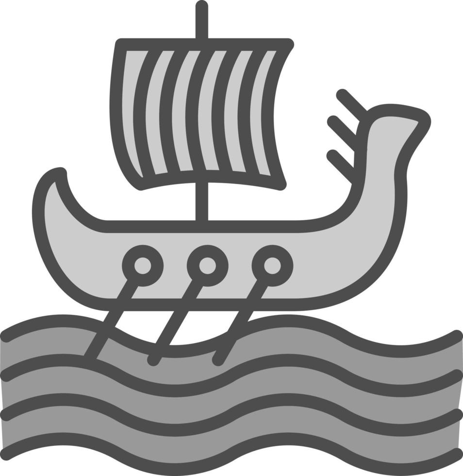 Viking Ship Vector Icon Design