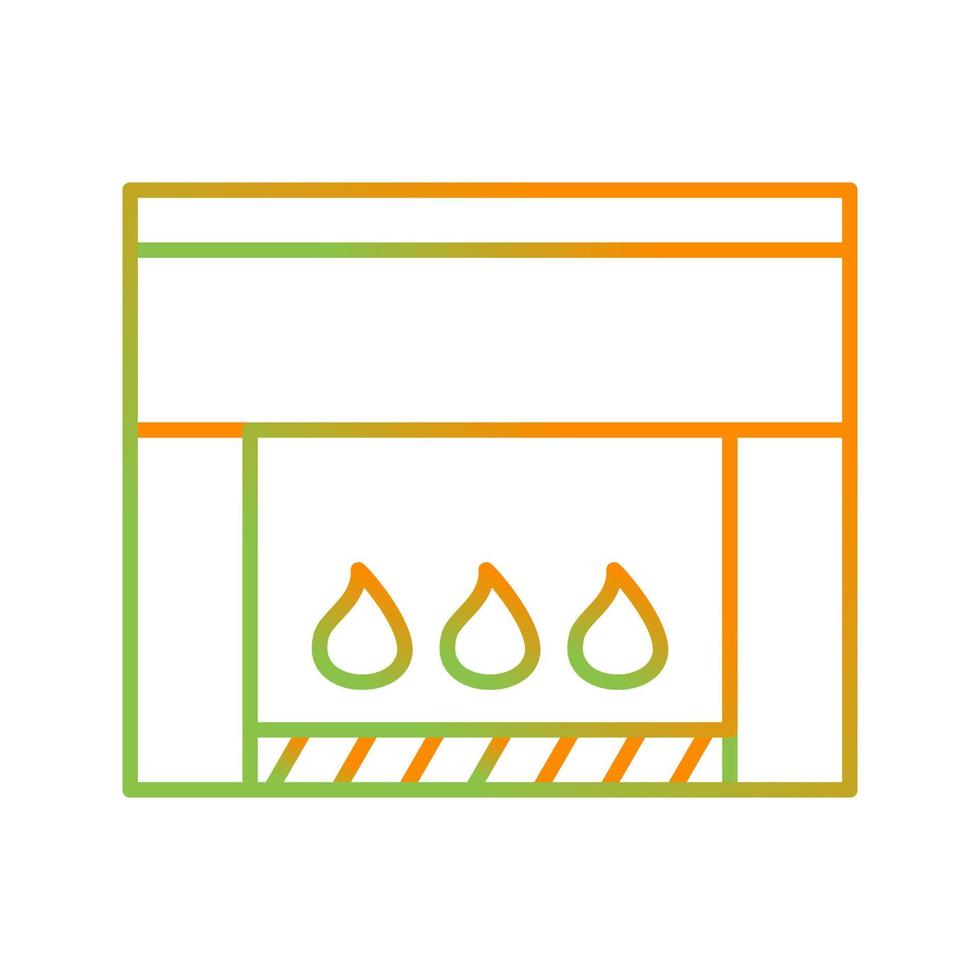 Electric Fireplace Vector Icon