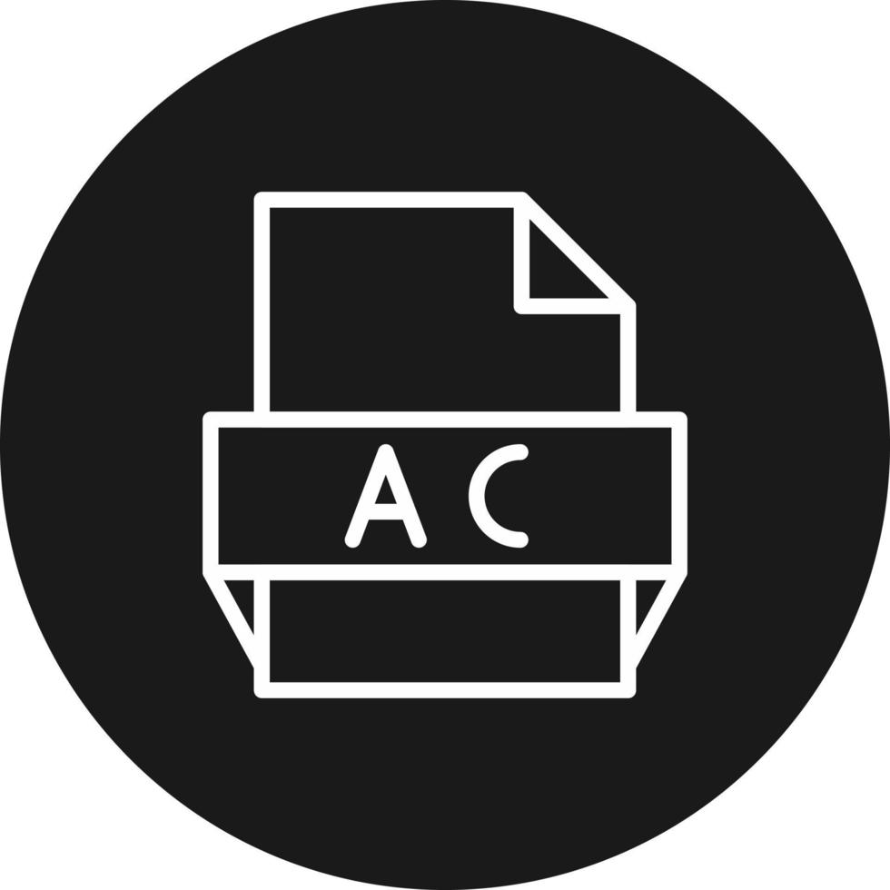 icono de formato de archivo ac vector