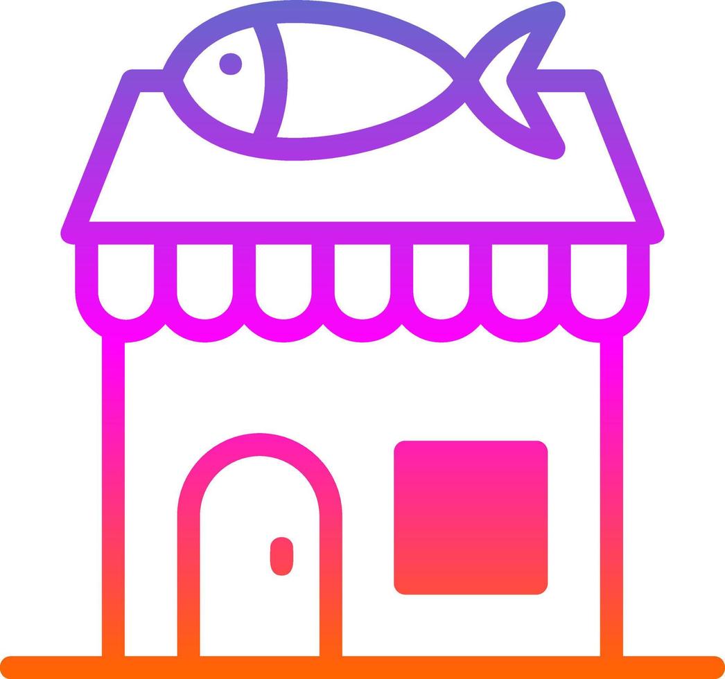 Fish Shop Vector Icon Design