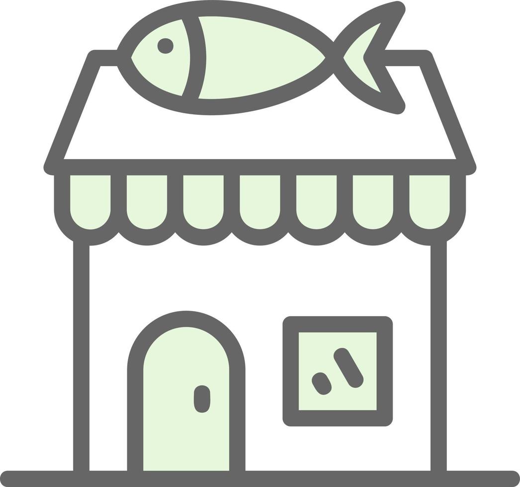 Fish Shop Vector Icon Design