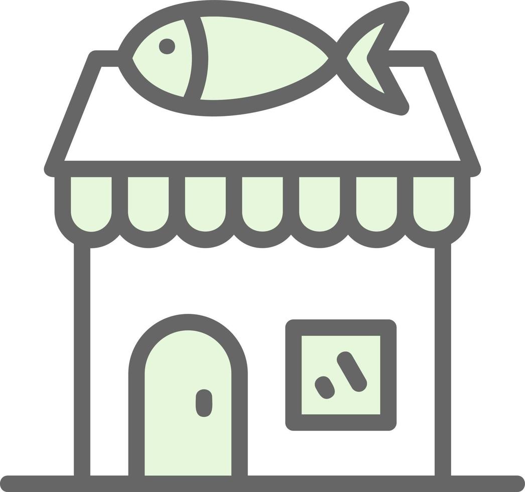 diseño de icono de vector de tienda de pescado