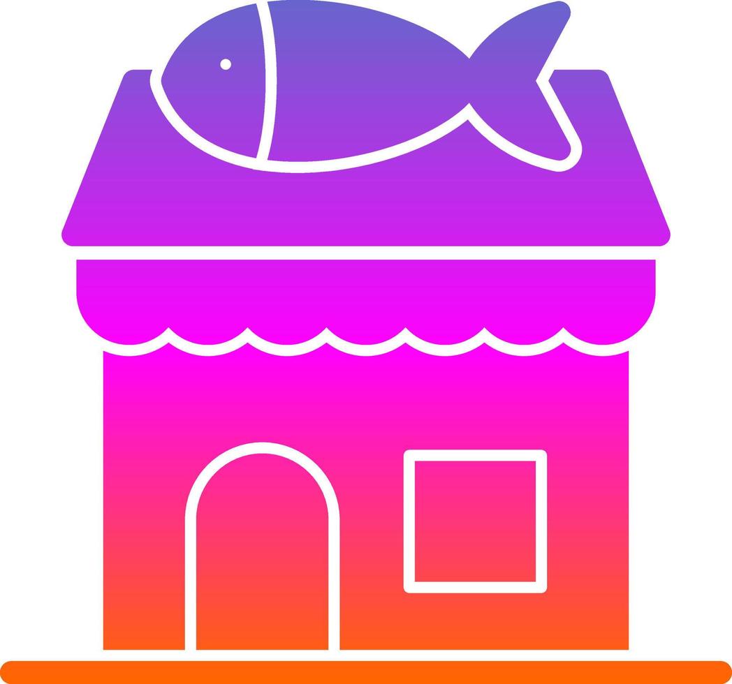 diseño de icono de vector de tienda de pescado