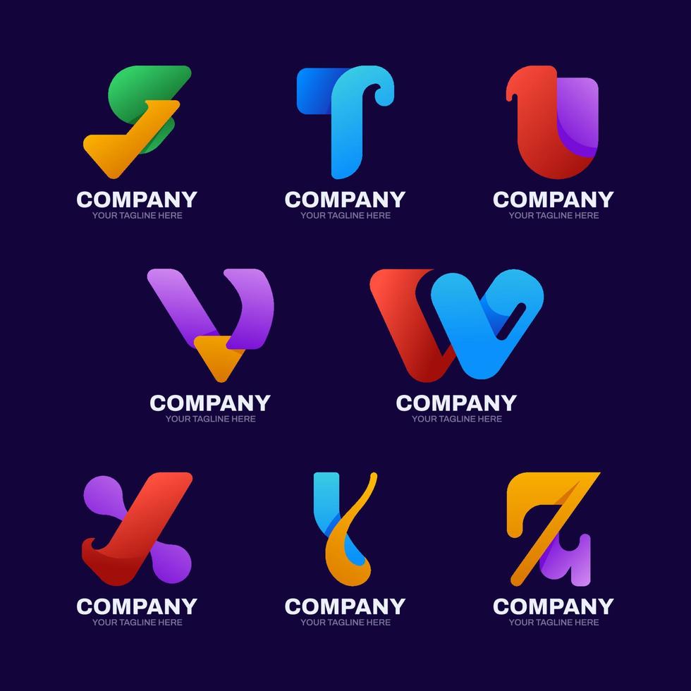 Logo 3D Various Alphabet S-Z vector