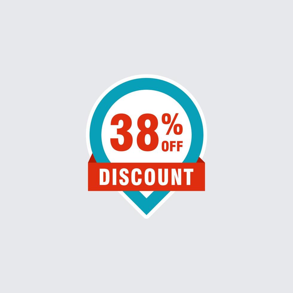 38 discount, Sales Vector badges for Labels, , Stickers, Banners, Tags, Web Stickers, New offer. Discount origami sign banner.