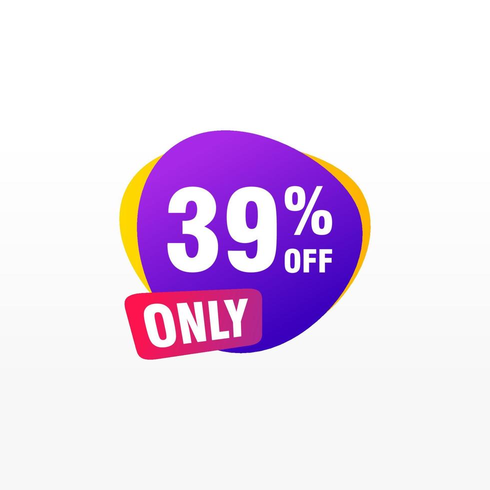 39 discount, Sales Vector badges for Labels, , Stickers, Banners, Tags, Web Stickers, New offer. Discount origami sign banner.