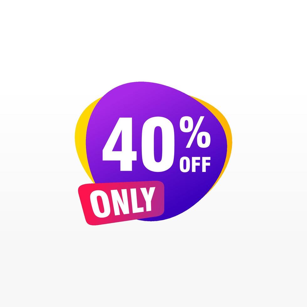 40 discount, Sales Vector badges for Labels, , Stickers, Banners, Tags, Web Stickers, New offer. Discount origami sign banner.