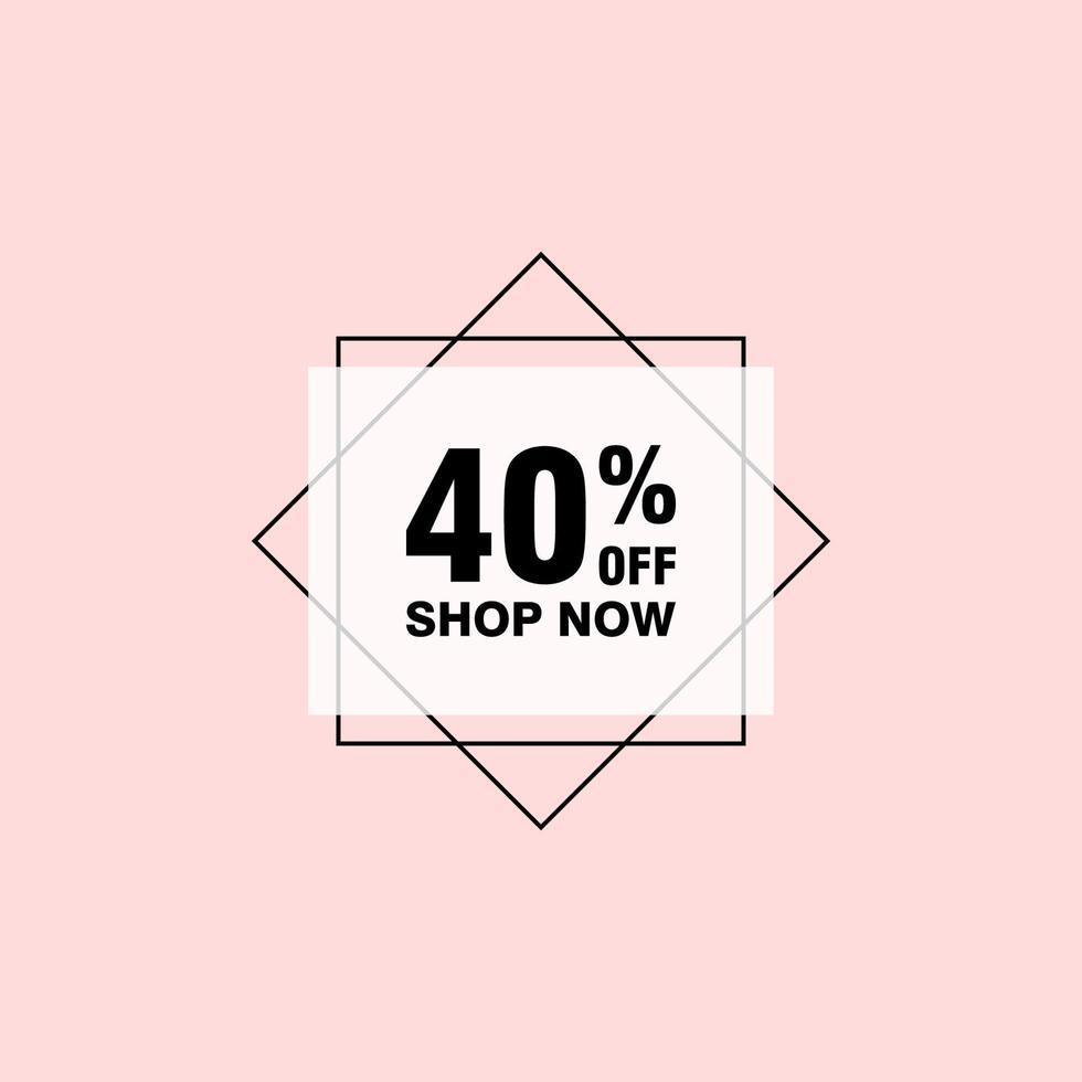 40 discount, Sales Vector badges for Labels, , Stickers, Banners, Tags, Web Stickers, New offer. Discount origami sign banner.