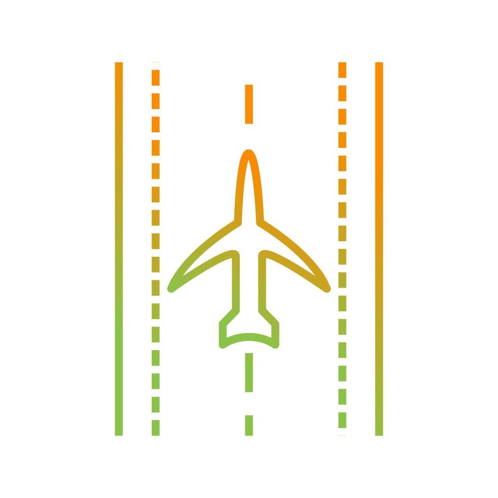 Plane on Runway Vector Icon