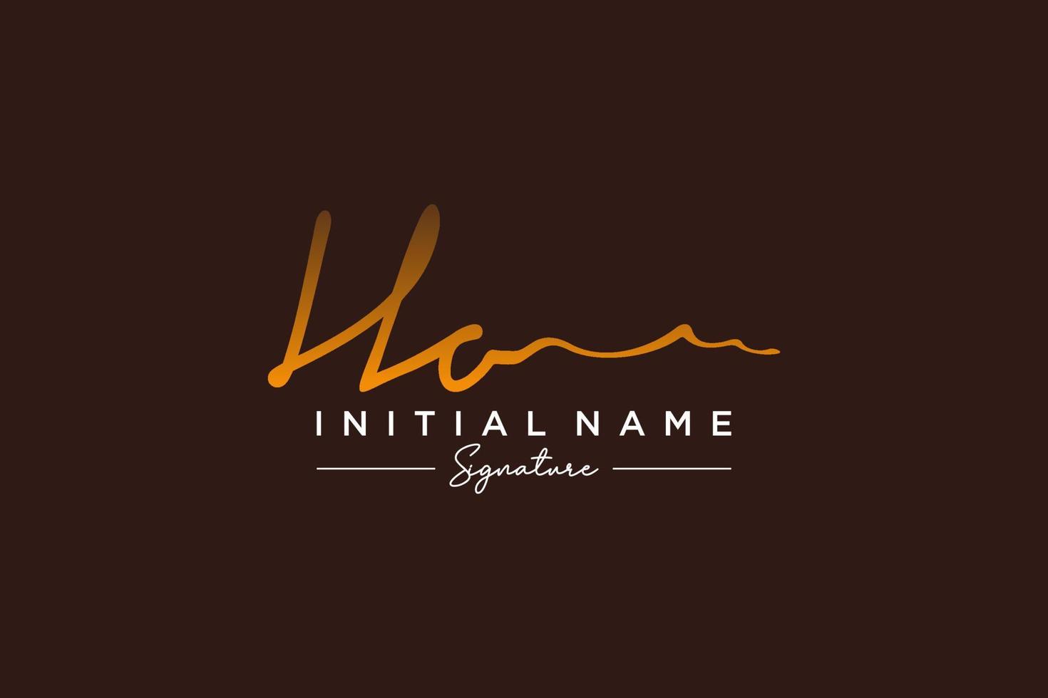 Initial HO signature logo template vector. Hand drawn Calligraphy lettering Vector illustration.